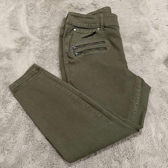 Torrid Women's Jegging Super Soft Olive Green Size 20R - Zipper Accents Career - Picture 10 of 10